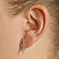 thumbnail image 2 of Brilliant Embers  Sterling Silver Rhodium-plated 46 Stone Micro Pav� CZ Cross Front Back Earrings, 2 of 3