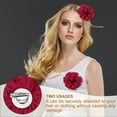 thumbnail image 4 of Uxcell Silk Satin Flower Brooch Pin Large Peony Floral Lapel Pin for Women Burgundy, 4 of 7
