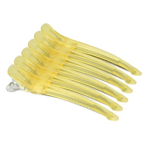 Amdohai 6pcs/set Hair Clips Non Slip Hair Clips Hairdressing Duckbill Clip Positioning Clip with Silicone Band No-trace Hair Clips for Styling