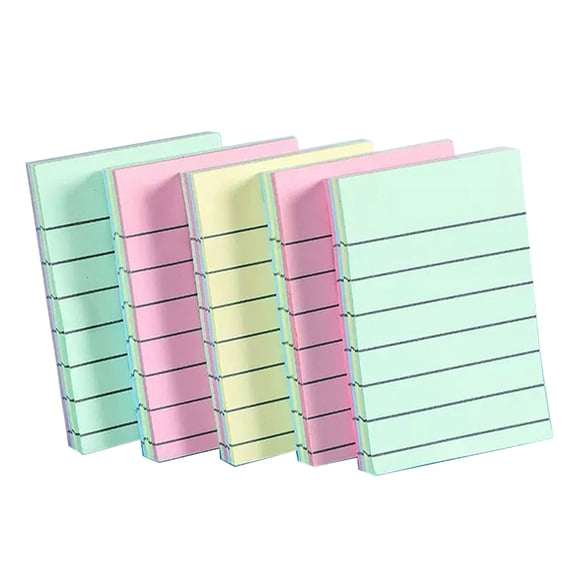 4 Pcs Sticky Notes Striped Self-adhesive 400 Sheets Great Stickiness Different Sizes Smooth Writing Memo Pads College School Office Supplies