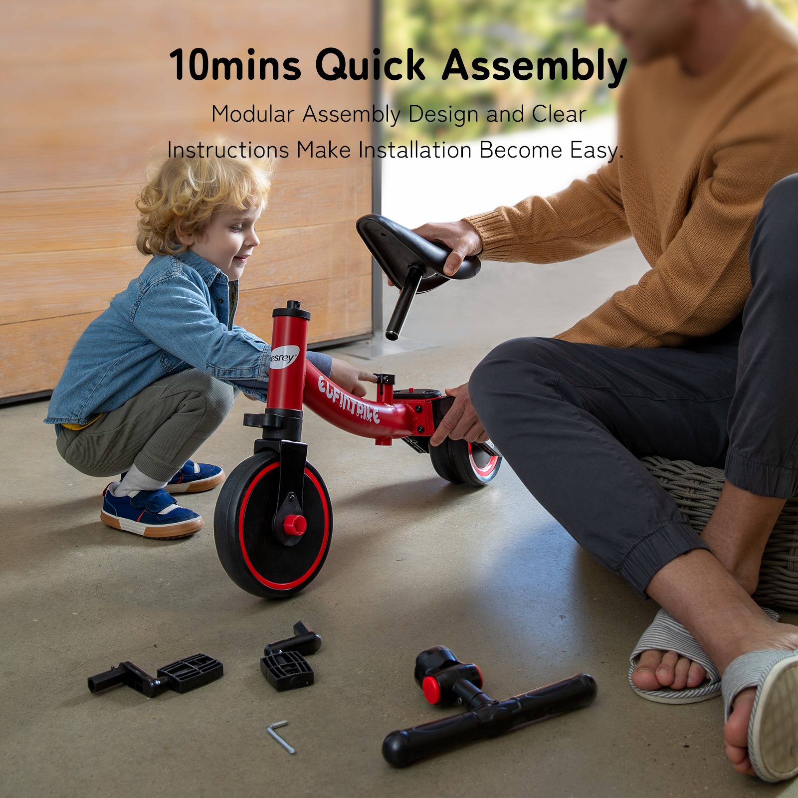 Besrey 5-in-1 Toddler Tricycle, Ages 1-5 Years photo 5