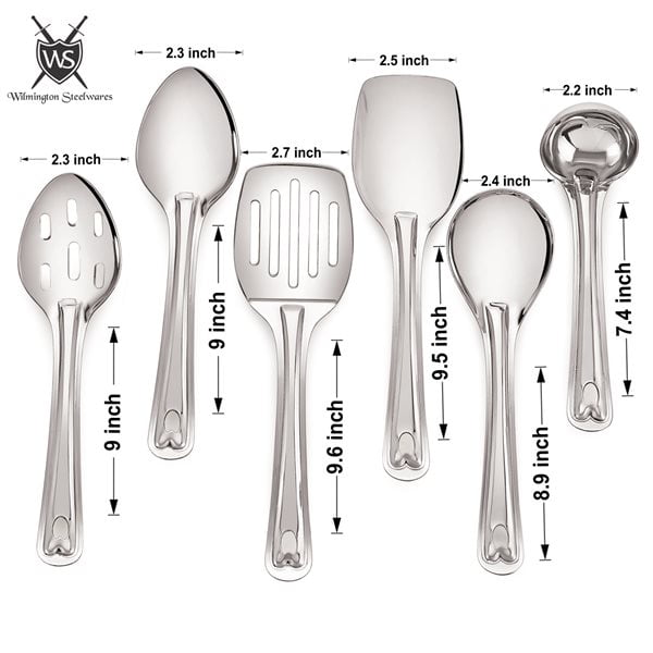 and Perforated Spoon Artisan 3-Piece Fivе Расk Serving Spoon 13-Inch Stainless Steel Serving Spoon Set with Slotted Spoon