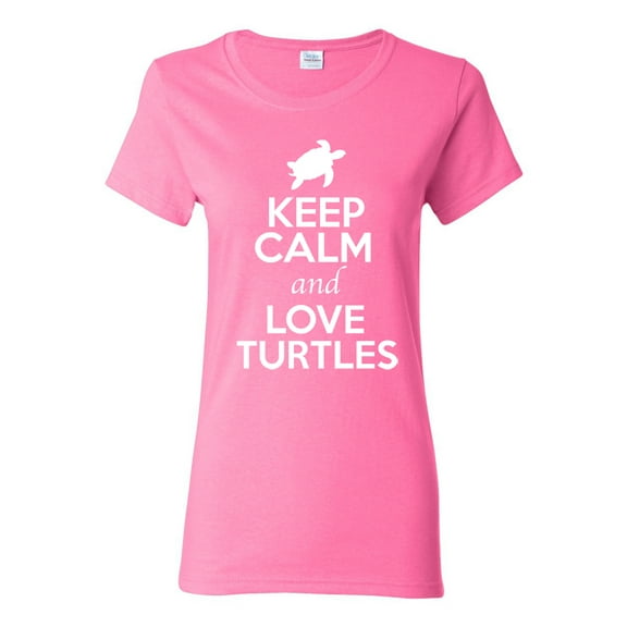 Ladies Keep Calm And Love Turtles Tortoise Animal Lover T-Shirt Tee