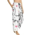thumbnail image 2 of Disketp Alpacas And Hearts Print Women'S Comfy Pajama Pants Casual Drawstring Palazzo Lounge Wide Leg Pants, 2 of 9