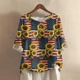 thumbnail image 2 of Women's 250th Anniversary USA Shirt Mid Sleeve Independence Day Top 4th of July Shirts America 250 Merchandise Loose Star Print Tee, 2 of 5