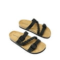 thumbnail image 6 of DREAM PAIRS Women's Slides Soft Cork Footbed Sandals Comfortable Walking Slip-on Flat Sandals Arch Support Adjustable Buckle Braided Straps Slippers, 6 of 6