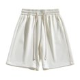 thumbnail image 2 of WREESH Men's Sweat Shorts Gym Workout Shorts Solid Color Loose Casual Sports Shorts Athletic Shorts Beige, 2 of 6