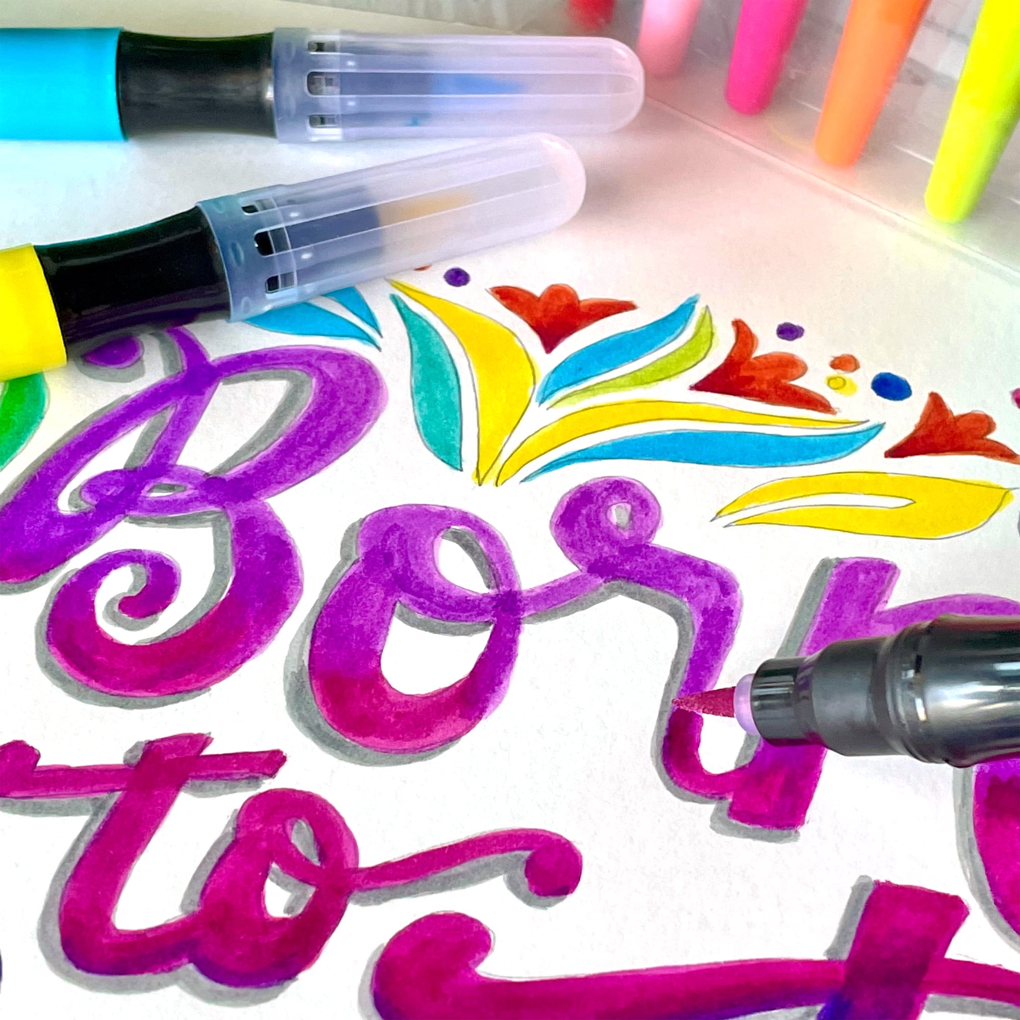 ArtSkills Brush Tip Markers - Flexible Paint Brush Markers for Lettering  and Calligraphy Pens, Art Markers for Artists