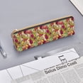 thumbnail image 3 of Rocae Colored Large Mushrooms and Leaves for Leather Pencil Case - Zippered Pen Case Stationery Bag Zipper Pouch Pencil Holder For Men Women Businessmen And Artists, 3 of 5