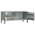 thumbnail image 3 of vidaXL TV Cabinet and TV Stand with Metal Legs Grey Solid Wood Pine Oslo, 3 of 5