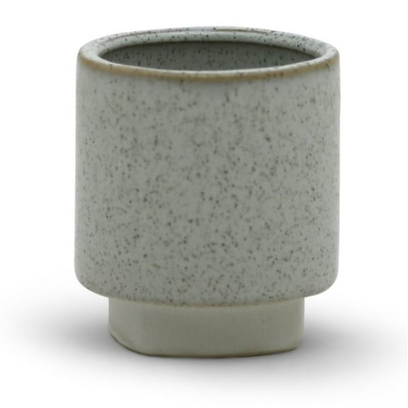 WGV Small Unique Cream Cylinder Ceramic With Base - 3" Wide x 3" Height, Good quality, Heavy Weighted Base - 1 Pc