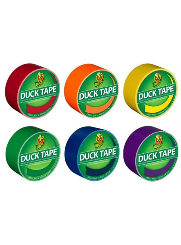 Duck Brand Color Duct Tape Rainbow Combo 6-Pack, Red, Orange, Yellow, Green, Blue and Purple, 115 Yards Total