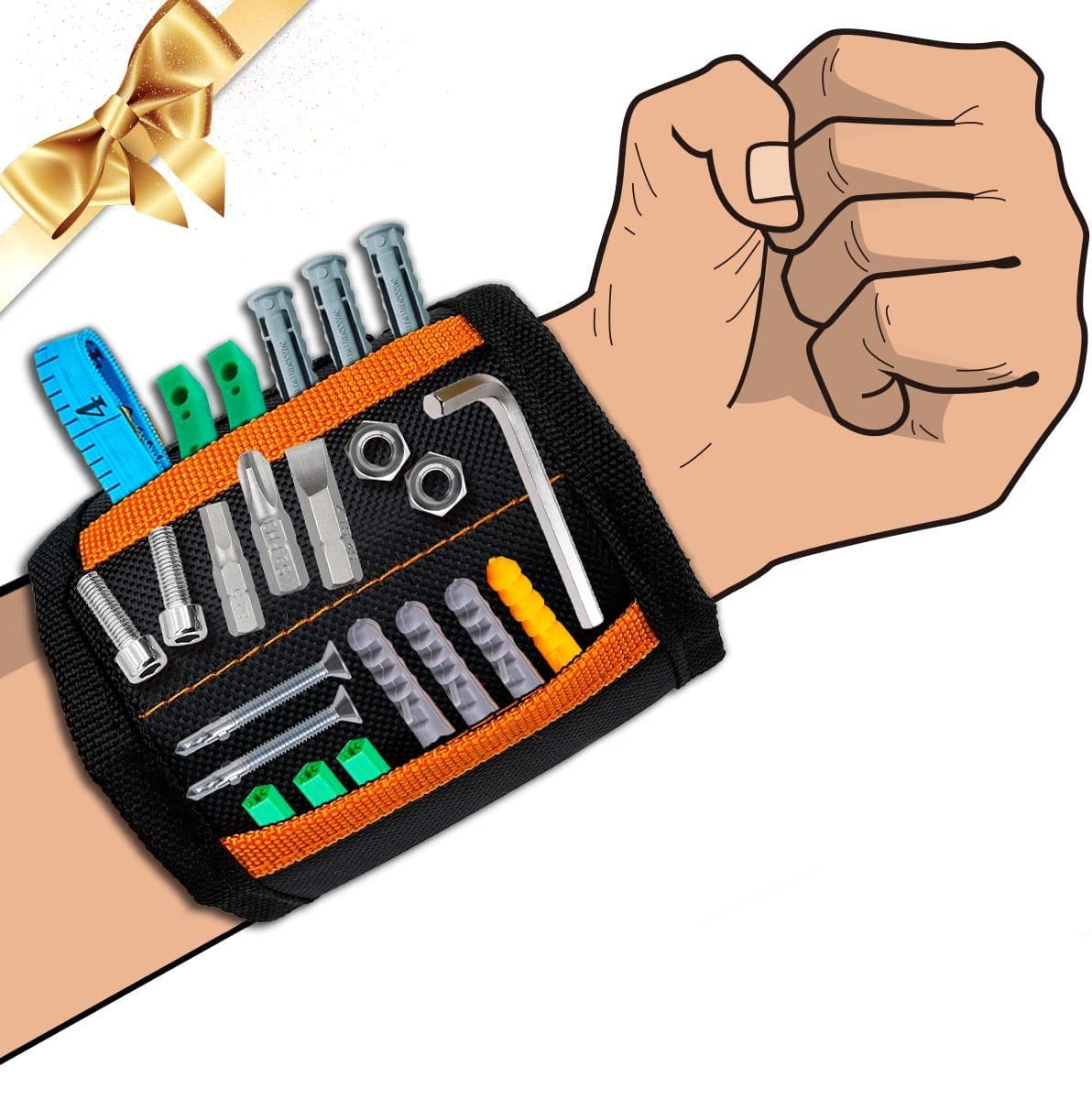 Torubia Magnetic Wristband, Perfect Stocking Stuffers for Men, Tool Belt Magnetic Wristband for Holding Screws, Nails, Drill Bits, Cool Gifts Gadgets for Men, Women, Dad, Husband, Carpenters