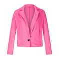 thumbnail image 3 of KIHOUT Jackets for Women Deals Women's Spring And Autumn Solid Color Long Sleeve Button Lapel Thin Suit Small Jacket, 3 of 6