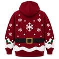 thumbnail image 6 of CAIVO Men Women Unisex Christmas Pet Pouch Hoodie Snowman Sweatshirt with Pocket for Dogs Cats With Zipper Pockets For Holiday Party Tops, 6 of 6