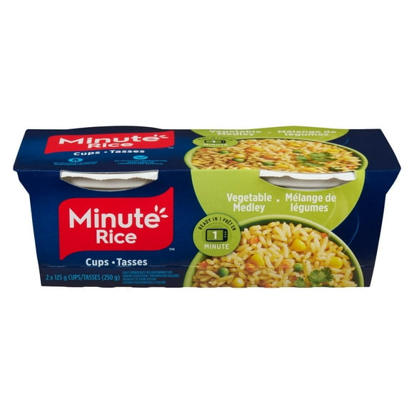 Minute Rice® Vegetable Medley Rice Cups, 250 g, 2 x 125g