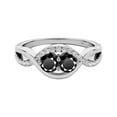 thumbnail image 4 of Mauli Jewels 1.25 Carat Two Stone Black & White Diamond Engagement Ring for Women, 14K Solid White Gold Promise & Wedding Ring, 4 of 6