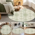 thumbnail image 5 of Round Rugs 5Ft, Sage Green Floral Boho Round Area Rug Washable Indoor Throw Carpet, Vintage Ethnic Tribe Abstract Art Soft Non Slip Circle Rug for Cabinet Bathroom Home Decor Aesthetic, 5 of 8