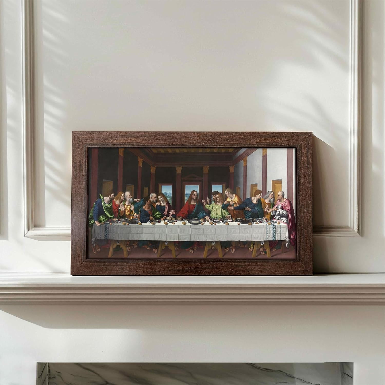 SYDposter Christian Art Last Supper Wall Art Religious Wall Decor Christian Poster Jesus Decor Leonardo Da Vinci the Last Supper Christian Canvas Wall Art Jesus Painting for Dining Room 11*18/
