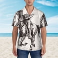 thumbnail image 4 of Lsque Cowboy Ride A Horse pattern Hawaiian Shirt for Men, Unisex Summer Beach Casual Short Sleeve Button Down Shirts-Medium, 4 of 9
