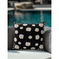 thumbnail image 4 of Outdoor Pillows Waterproof, Black Spring Floral Bedding Throw Pillows with Insert for Couch Sofa Bed, Daisy Flowers Elegant Farmhouse Art 16x16 Inch Pillowcases Decorative Patio Pillow Set of 1, 4 of 8
