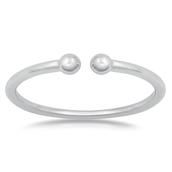 Simple Open Ball Ring .925 Sterling Silver Band Jewelry Female Male Unisex Size 7