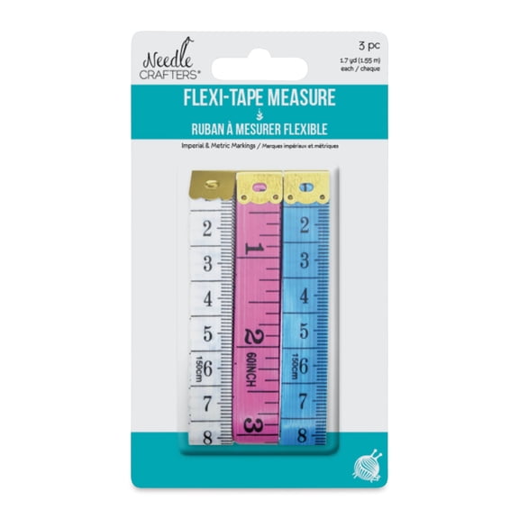 Needle Crafters Flexi-Tape Measures - Set of 3, 1.7 yards