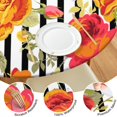 thumbnail image 4 of Round Fitted Tablecloth with Elastic Edges Fits 45"-52" Round Tables Pioneer Colorful Floral Waterproof Table Cover Washable Indoor and Outdoor for Party Kitchen Dinner Banquet Patio Picnic, 4 of 7