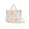 thumbnail image 7 of FORMRS Womens Corduroy Tote Bag Crossbody Shoulder Handbag with Pocket, Pink Easter Eggs, 7 of 7