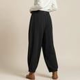 thumbnail image 4 of YYDGH Womens Corduroy Barrel Pants Drawstring Elastic Waist Wide Leg Baggy Pants Casual Loose Fall Winter Trousers with Pockets, 4 of 9
