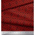 thumbnail image 3 of Soimoi Red Cotton Poplin Fabric Circle Art Geometric Print Fabric by Yard 56 Inch Wide, 3 of 3