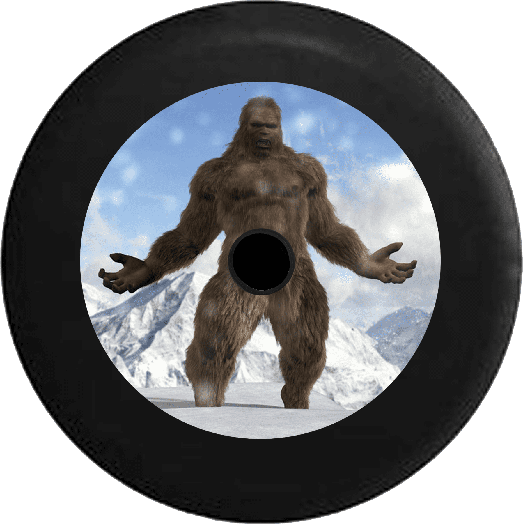 2018 2019 Wrangler JL Backup Camera Bigfoot Yeti Sasquash Canadian  Wilderness Spare Tire Cover for Jeep RV 32 Inch 