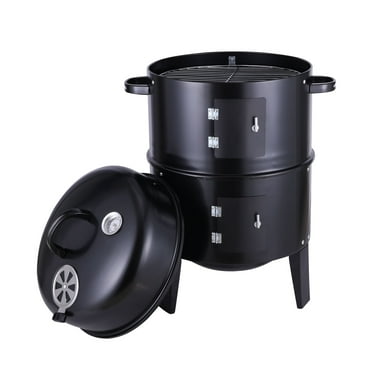 3 IN 1 Outdoor Vertical Smoke Portable Meat Cooker, Outdoor BBQ Grill for Patio, Picnics, Camping, Backyard Cooking