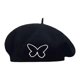 thumbnail image 3 of Boina elegante para mujer, ideal como regalo, bordada, perfecta para vacaciones, viajes y acampadas. Negro, 3 of 9