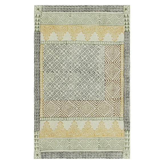 Casavani Handwoven Black Cotton Area Rug Geometric Kids Room Carpets Indoor Decor Kilim 2x3 feet