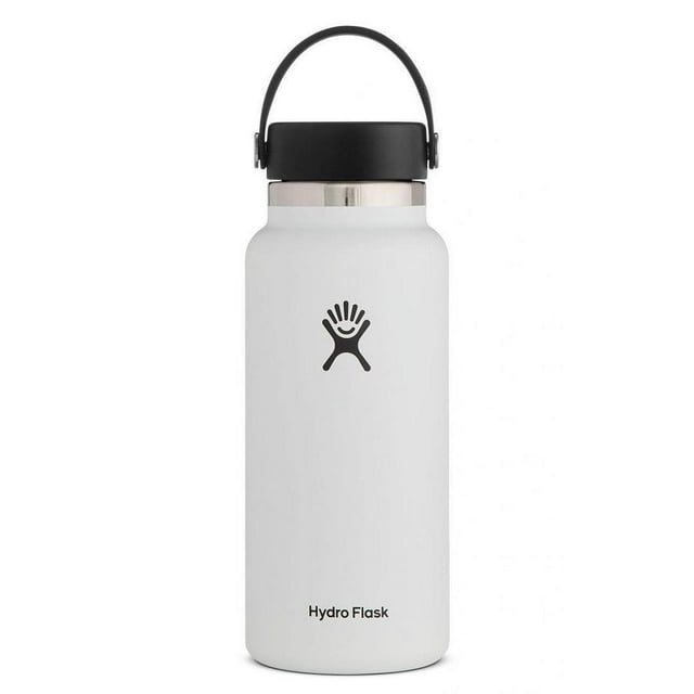 Hydro Flask Stainless Steel Wide Slip Bottle With Straw Cap, 40 Oz, Medium