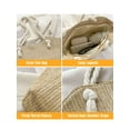 thumbnail image 6 of Deago Large Straw Beach Bag for Womens, Straw Handbag Woven Tote Bag with Zipper Summer Shoulder Bag (Beige), 6 of 9