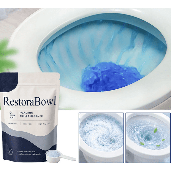 2026 Upgraded Toilet Bowl Cleaner, Foaming Powder for Deep Cleaning & Stain Remover, No Scrubbing, Splash-Free, Easy Bathroom Use, Fast-Acting, Powerful (1 Bag)