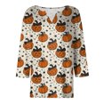 thumbnail image 5 of Godom Halloween Shirts for Women 3/4 Sleeve Tshirts Ghost Graphic V-Neck Tops 2025, 5 of 5