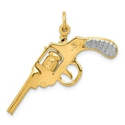 KAZI LUXURY 14k and Rhodium Moveable Revolver Charm