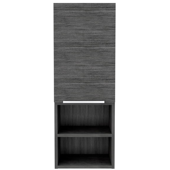 32 Smoky gray Oak Accent cabinet With Three Shelves