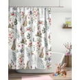 thumbnail image 2 of Easter Shower Curtain Bunny Spring Flowers Shower Curtains for Bathroom Decor Green Eucalyptus Leaf Plant Bath Curtains Sets for Spring Easter Bathroom Decor Fabric Waterproof Extra Long 72" X 84", 2 of 5
