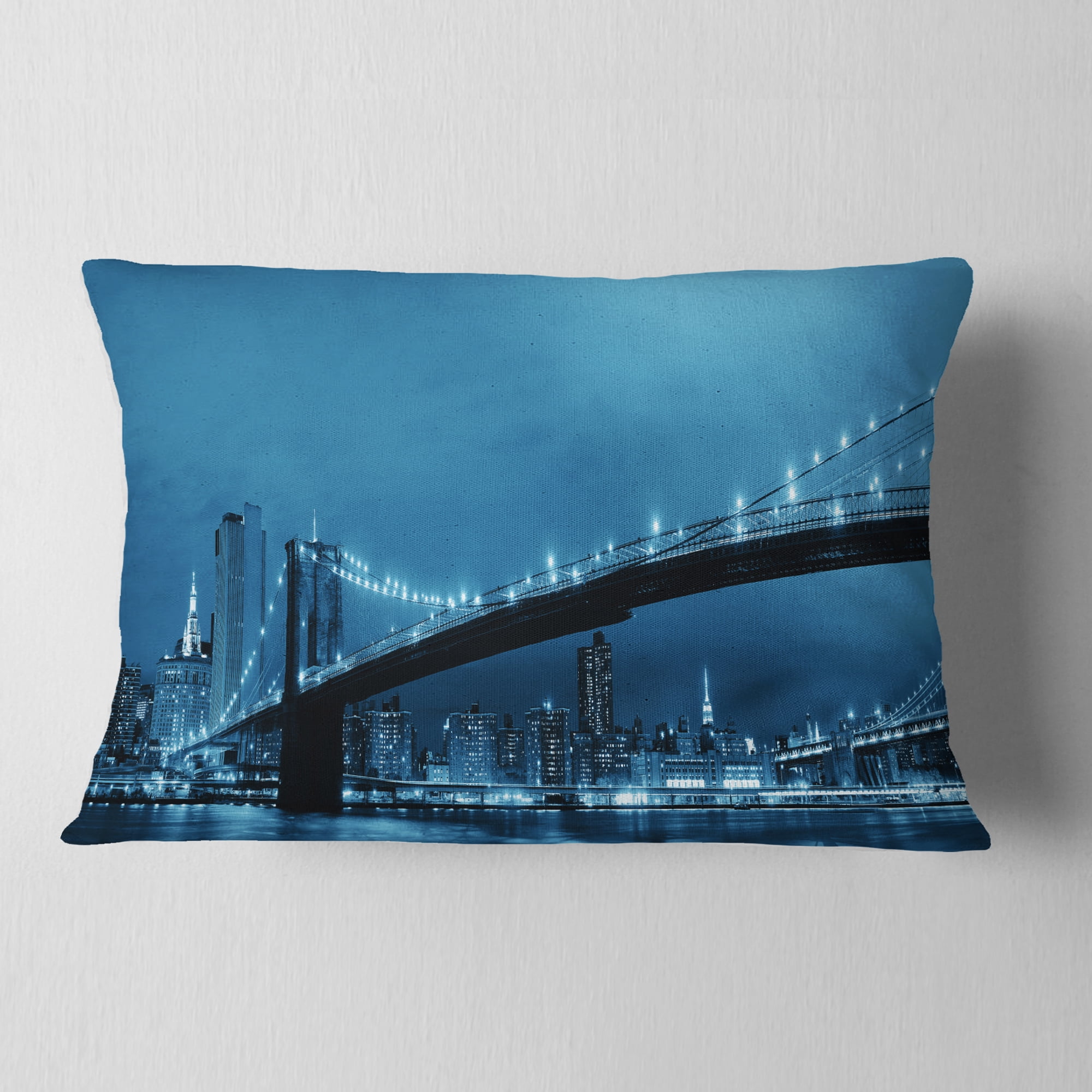 Designart Manhattan Downtown Urban View - Cityscape Throw Pillow - 12x20