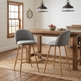thumbnail image 3 of Homy Casa 2-Piece 26'' Swivel Bar Stools, Grey Fabric Counter Chairs with Footrest for Kitchen Island, 3 of 10