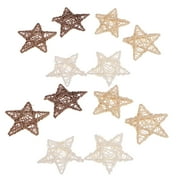 12x Assorted Star Handmade Wicker Rattan Balls for Wedding Party Crafts 7cm