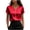 01 Red, variant on Fewfanhot Womens Spring Tops Silk Satin Cap Short Sleeve Blouse V Neck Shirts Business Casual Outfits