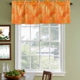 thumbnail image 3 of Orange Leaf Curtain Valances for Windows, Kitchen Valance Window Treatments Panel 2 Pack, Tropical Botanical Palm Leaf Modernism Rod Pocket Short Curtains for Bathroom Bedroom 42 x 12 Inch, 3 of 8
