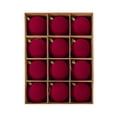 thumbnail image 6 of SLYNSHome 12 Pack Flocked Christmas Ball Ornaments, 8cm Velvet Hanging Baubles,Wine Vintage Decorative Balls For Christmas Tree Home Holiday Decoration, 6 of 7