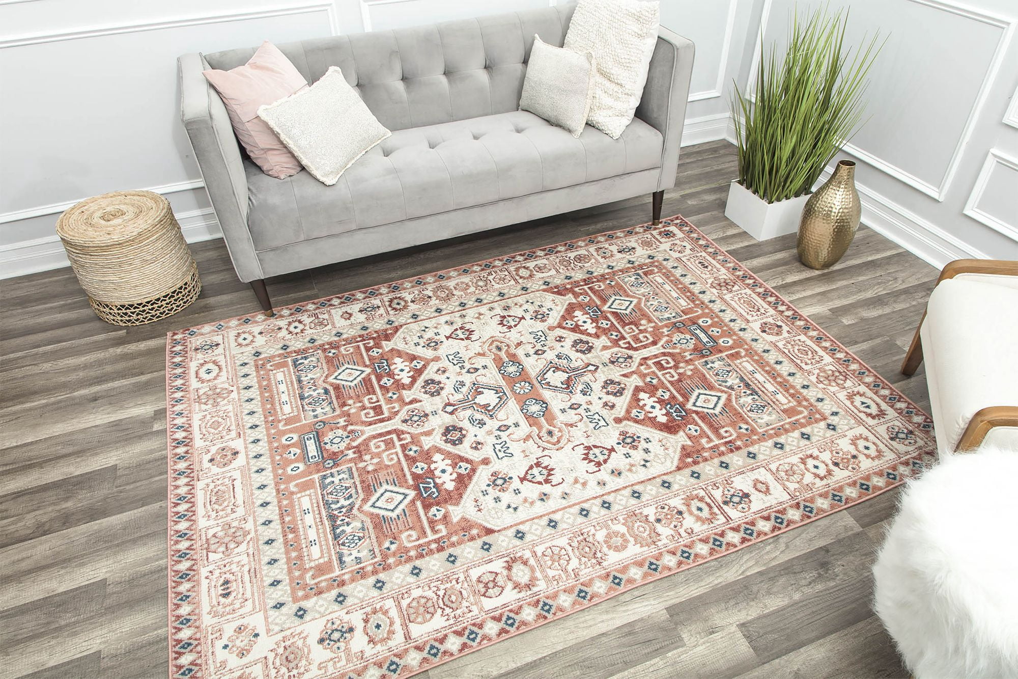Rugs America Gallagher GL60A Sangria Koti Vintage Transitional Area Rug, 5'3"x7'
