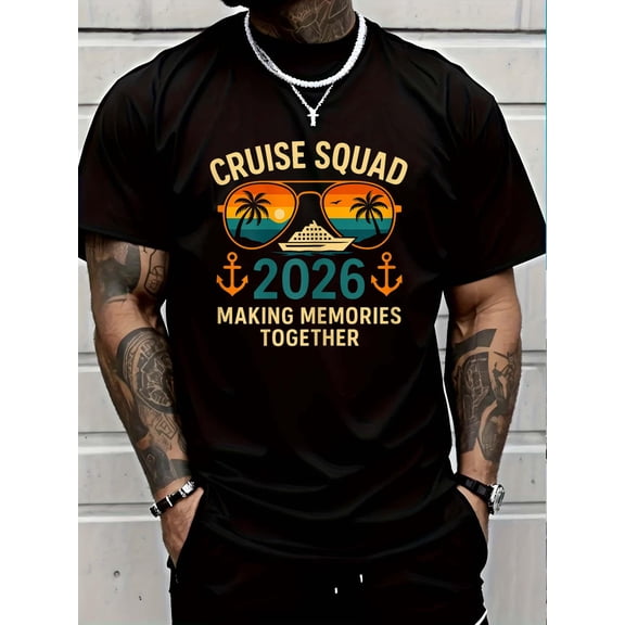 100% Cotton Cruise Squad 2026 Family Vacation Matching Group Summer T-Shirt Graphic T-shirts for men and women